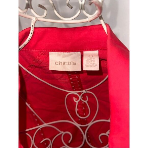 Beautiful Chico's Womens Jacket Beautiful Chico’s roll up sleeve jacket with zip - Picture 3 of 7